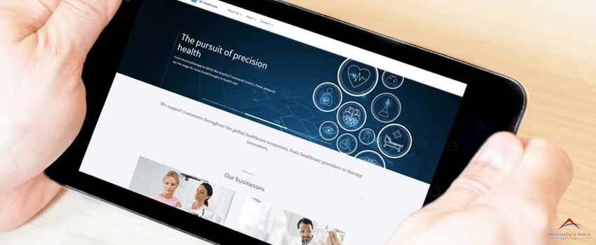 AdMed-GE Healthcare website homepage